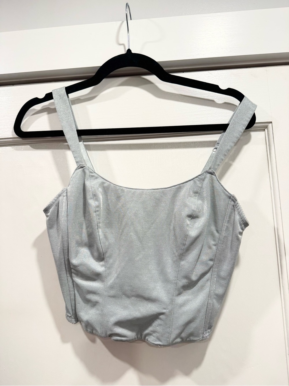 Vintage Victoria’s Secret Gold Label Silver Glitter Bustier Corset Top 34/M Sexy